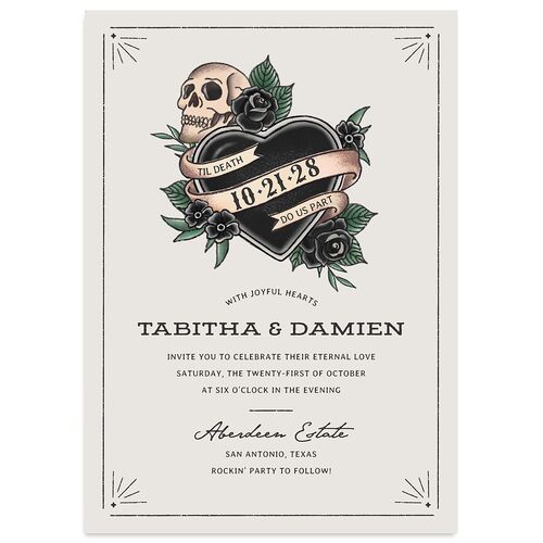 Til Death Tattoos Wedding Invitations Mist Signature Blank No
