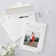 Church Cross Save The Date Cards Pure White Signature smooth Blank No Standard