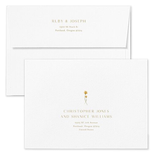 Dainty Monogram Wedding Invitation Envelopes Rose Dijon Return Address Standard Signature