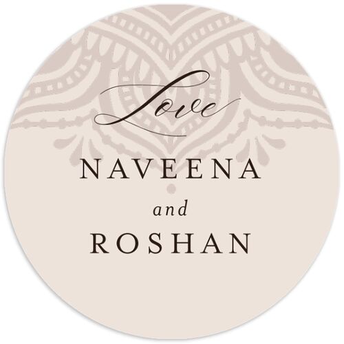 Indian Gilded Adornment Wedding Stickers Sand Circle