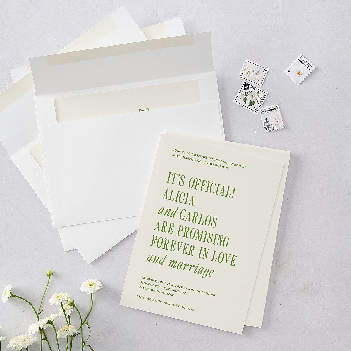 Editorial Promise Wedding Invitations Meadow Signature Blank No Standard
