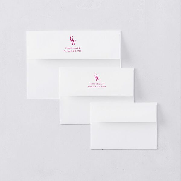Stay For The Party Response Card Envelopes Hot Pink White Return Address Signature Standard