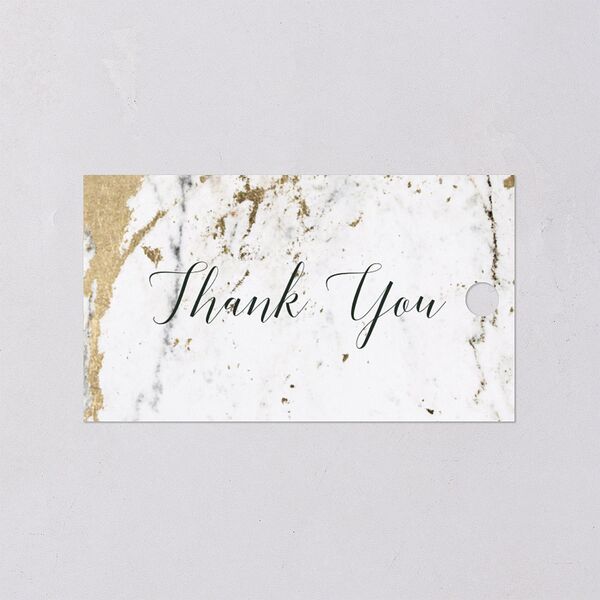 Marble and Gold Favor Gift Tags Dark Emerald Signature