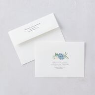 Elegant Hydrangea Save The Date Cards Dusty Blue Signature smooth Blank No Standard