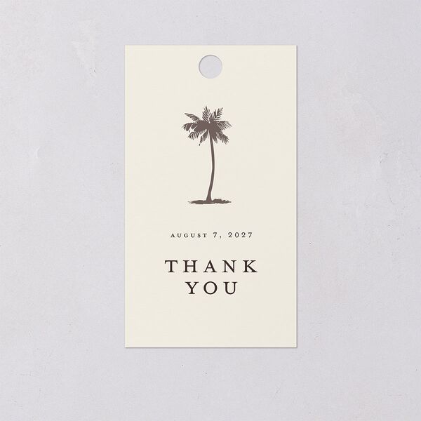 Palm Tree Icon Favor Gift Tags Champagne Signature