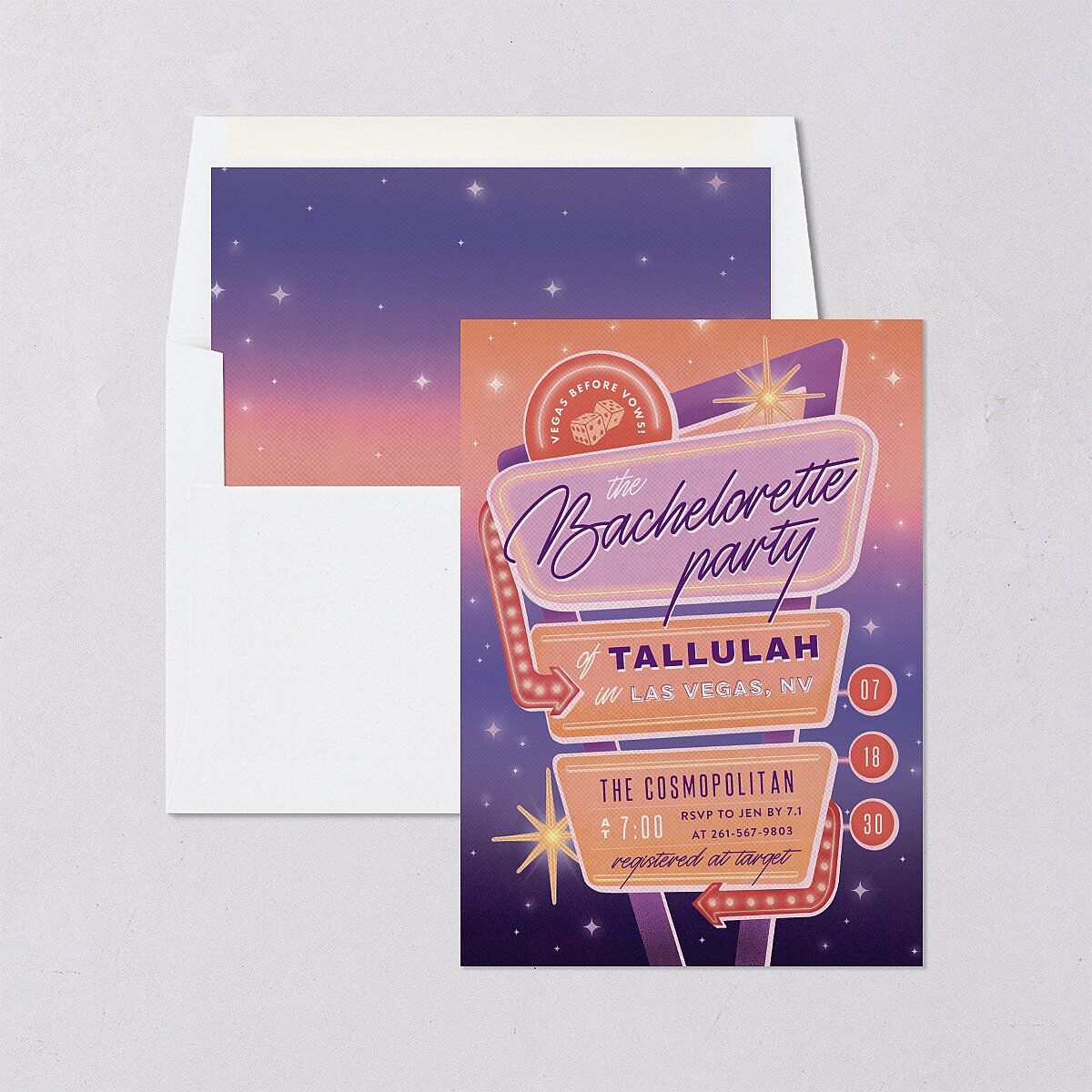 Las Vegas Love Bridal Shower Invitations — view 4