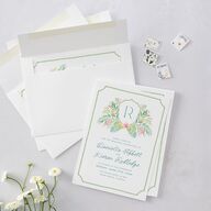 Watercolor Palm Crest Wedding Invitations Avocado Signature Blank No Standard