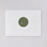 Elegant Italian Olive Branches Wedding Stickers Champagne Circle