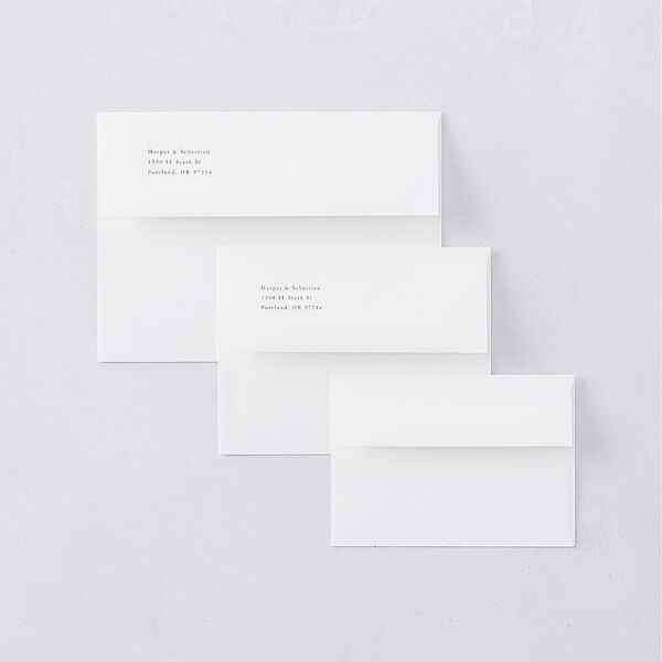Snowy Mountainside Response Card Envelopes White Forest Return Address Signature Standard