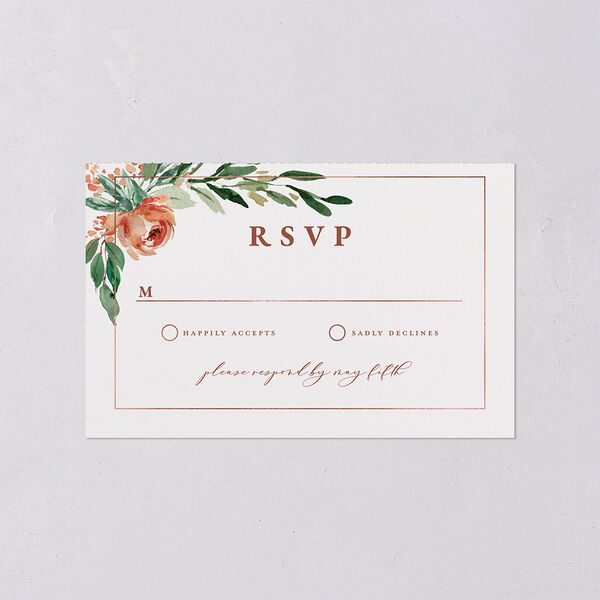 Gilded Botanical All-in-One Wedding Invitations Copper Signature Light Both Recipient and Return Addresses No