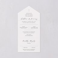 Simply Elegant All-in-One Wedding Invitations Champagne Signature Light Both Recipient and Return Addresses