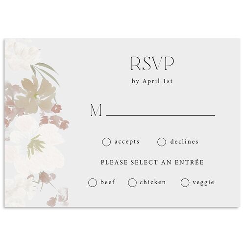Blooming Frame Wedding Response Cards Gold Charcoal Signature Standard