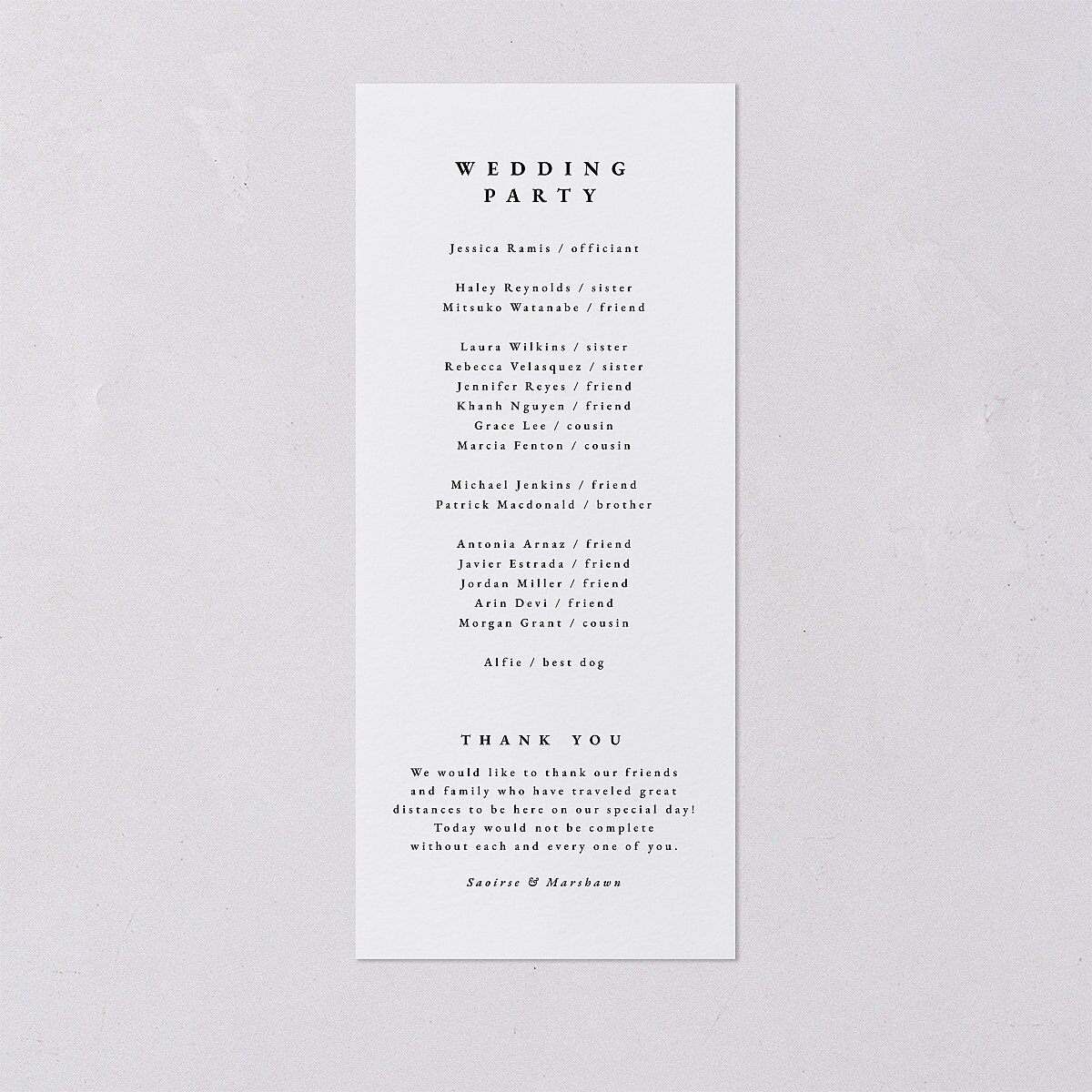 Dainty Frame Wedding Programs Pure White Signature