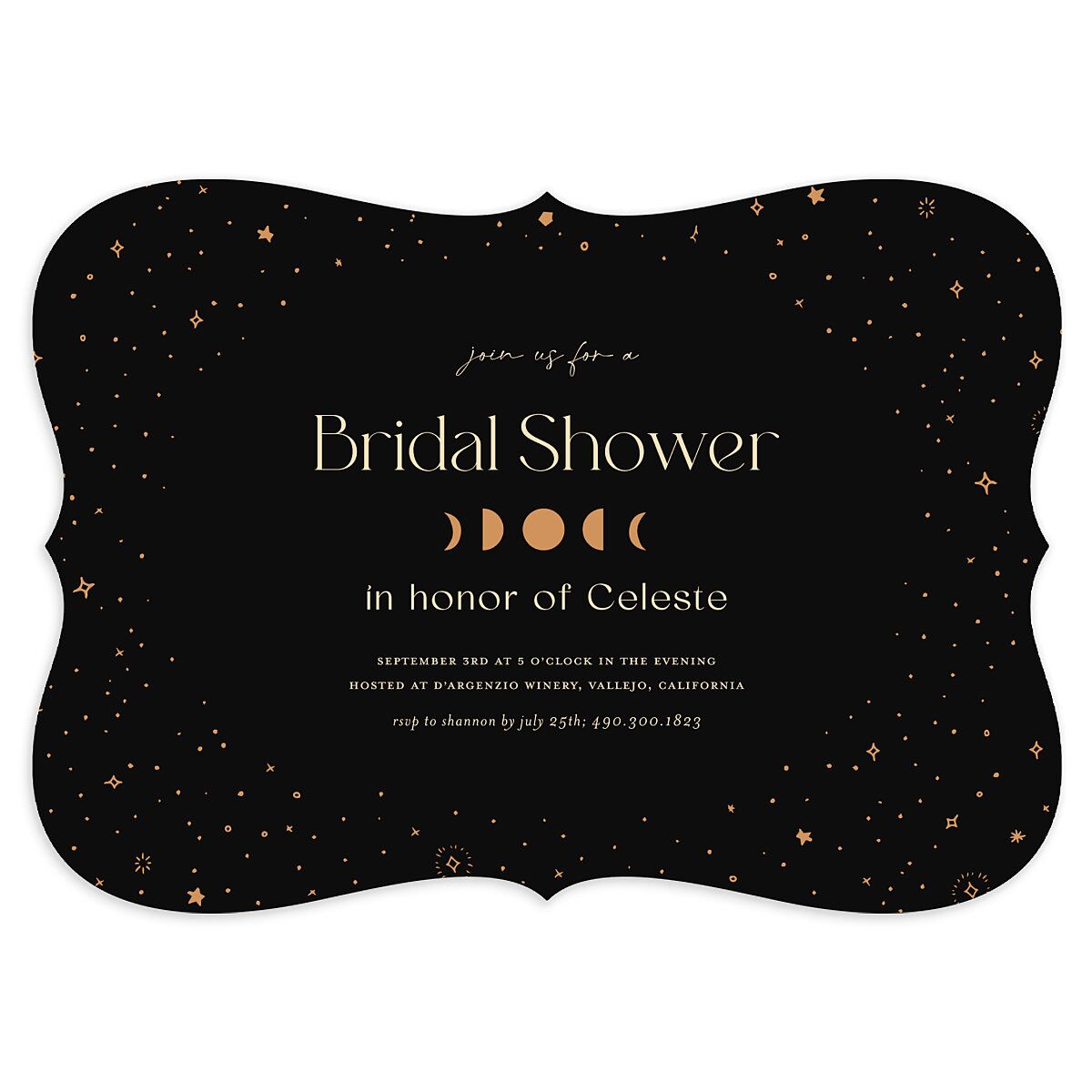 Celestial Galaxy Bridal Shower Invitations