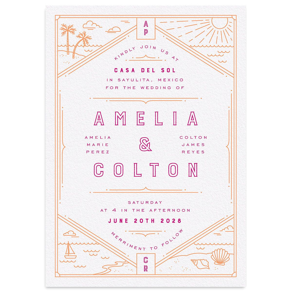 Iconic Beach Wedding Invitations
