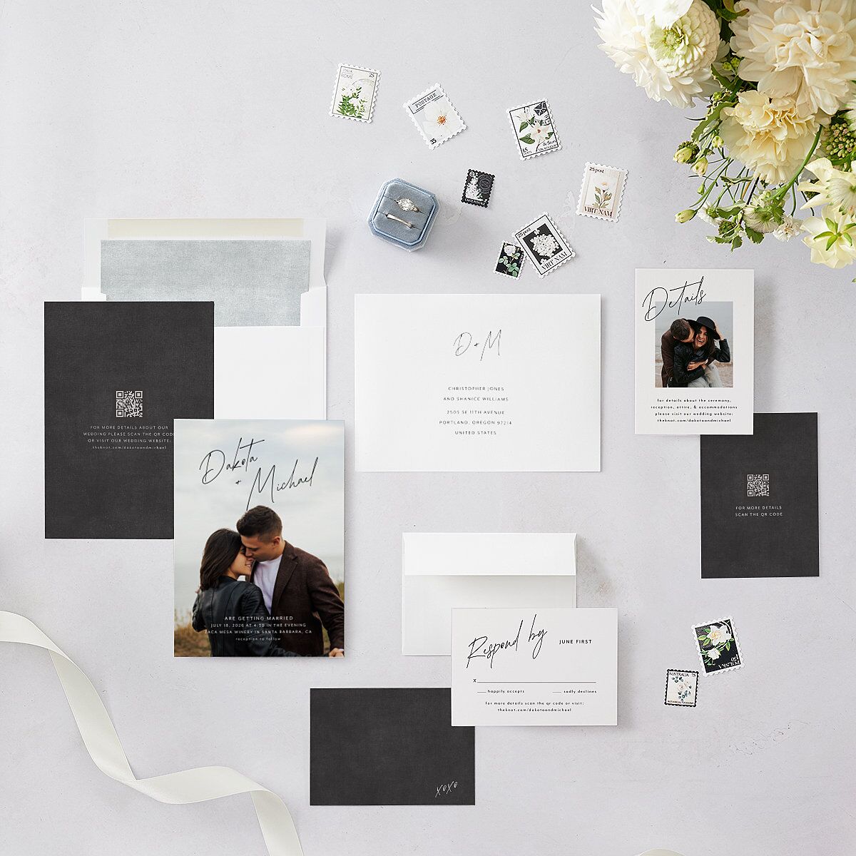 Signatures Wedding Invitations Off-White Signature Blank Standard No