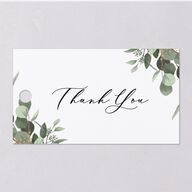 Eucalyptus Frame Favor Gift Tags No Foil Pure White Signature