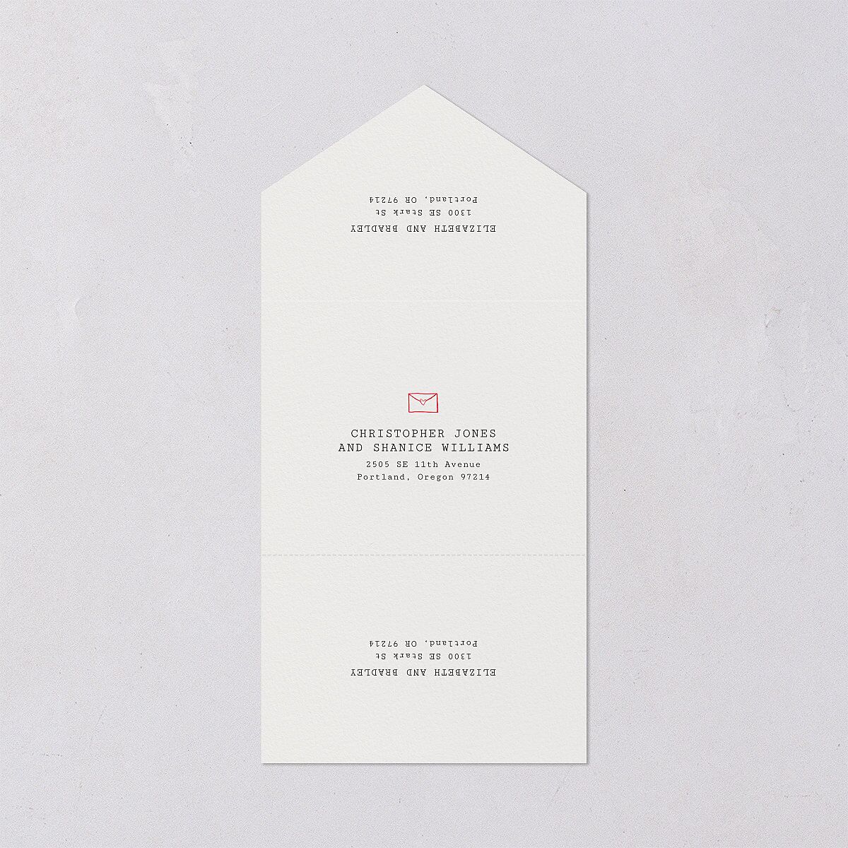 DIY Crafty Photo All-in-One Wedding Invitations Ruby Signature Light Both Recipient and Return Addresses No