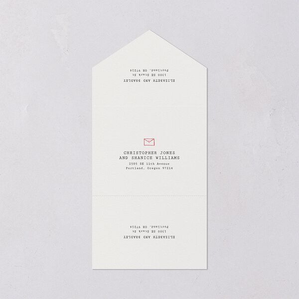 DIY Crafty Photo All-in-One Wedding Invitations Ruby Signature Light Both Recipient and Return Addresses No