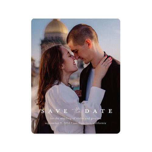 Ethereal Floral Save The Date Magnets Sheer Lilac Magnet Paper