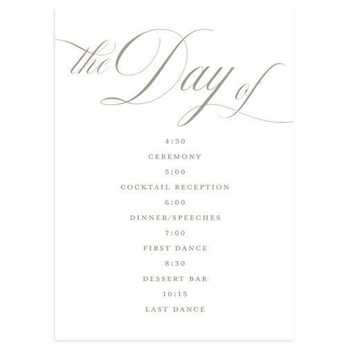 Grand Calligraphy Itinerary Cards Fawn Signature Standard