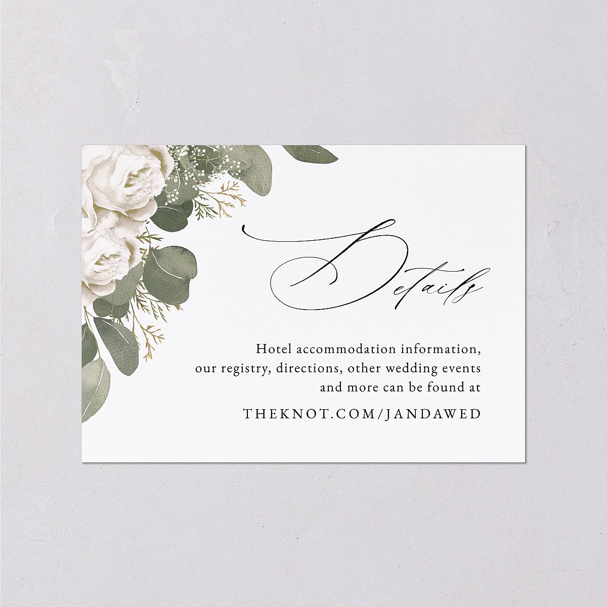 Romantic Roses Wedding Enclosure Cards Off-White Signature Standard
