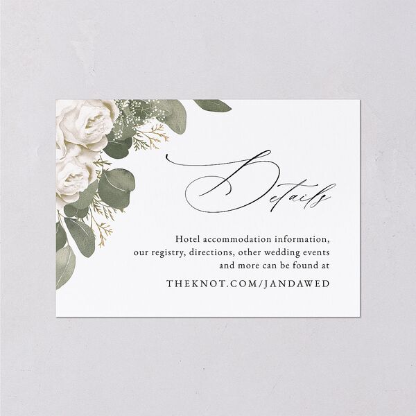 Romantic Roses Wedding Enclosure Cards Off-White Signature Standard