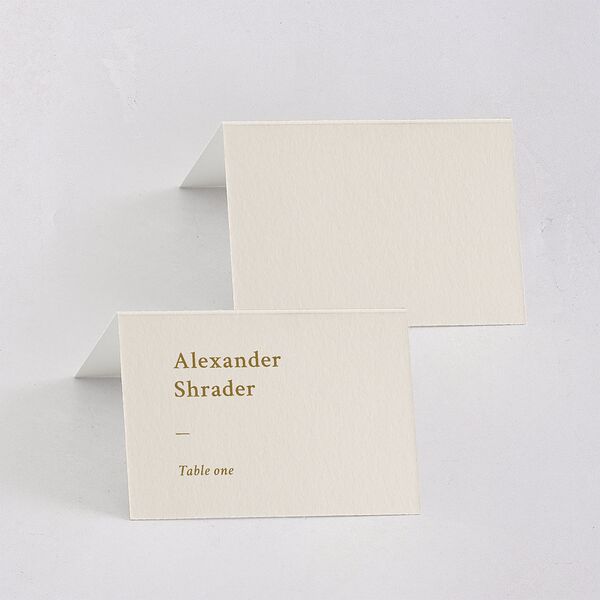 Elegant Typography Place Cards Gold Signature