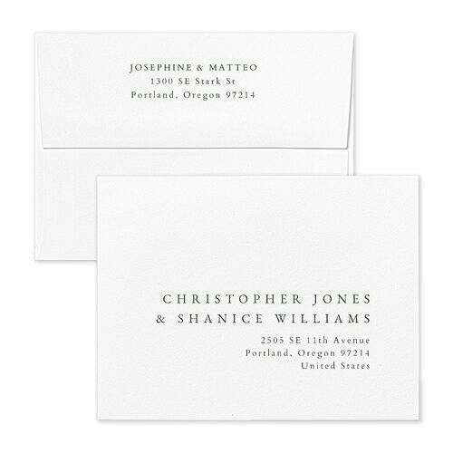 Double Frame Thank You Card Envelopes Blue Dark Emerald Return Address Signature Standard