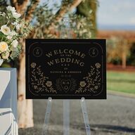 Skeleton Spirits Standard Welcome Sign Medium Licorice Standard Indoor Foam Core M Welcome
