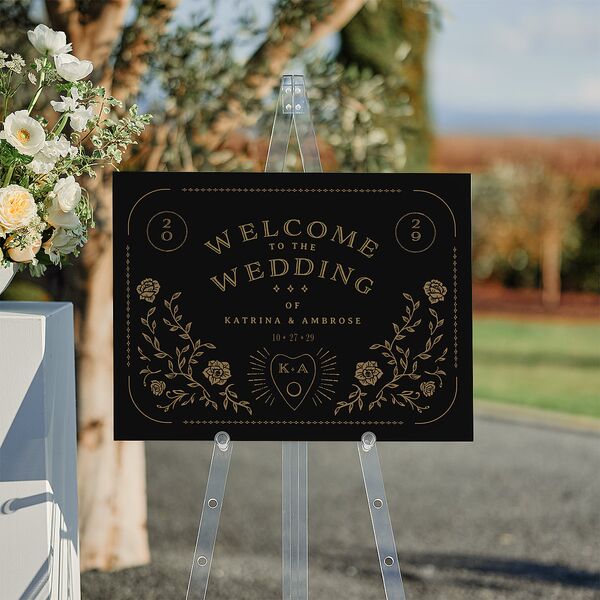 Skeleton Spirits Standard Welcome Sign Medium Licorice Standard Indoor Foam Core M Welcome
