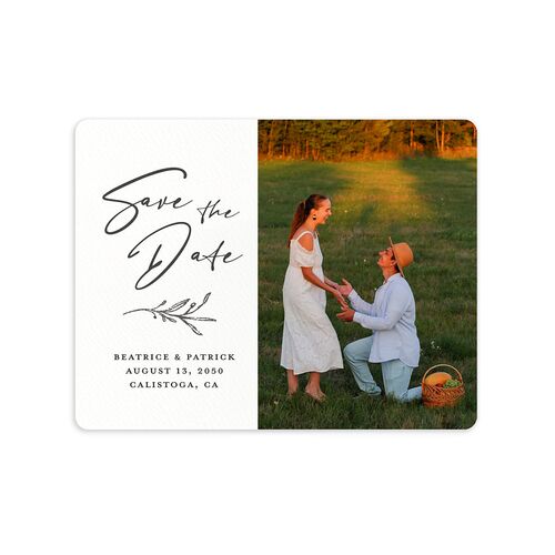 Rustic Setting Save The Date Magnets Medieval Grey Magnet Paper
