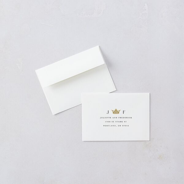 Sword and Roses Fantasy Garden Response Card Envelopes White Dark Navy Return Address Signature Standard
