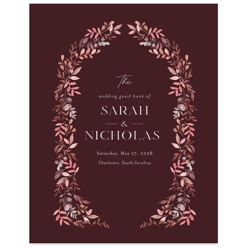 Greenery Altar Guest Books Burgundy