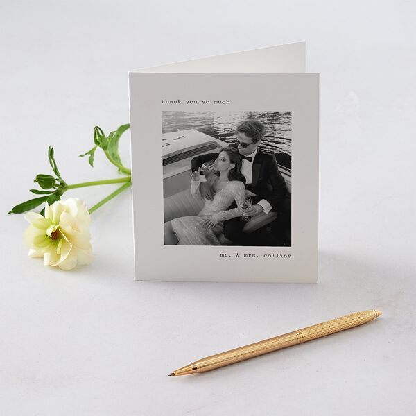Elegant Sign Off Thank You Cards Pure White