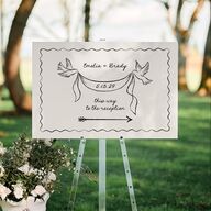 Vintage Lovebird Banner Standard Direction Sign Large Linen Standard Indoor Foam Core L Direction