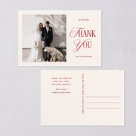 Classic Editorial First Christmas Photos Thank You Postcards Merlot