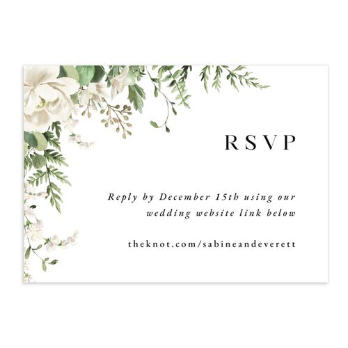Floral Fern Frame URL RSVP Cards Charcoal Signature Standard
