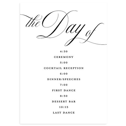 Grand Calligraphy Itinerary Cards Licorice Signature Standard