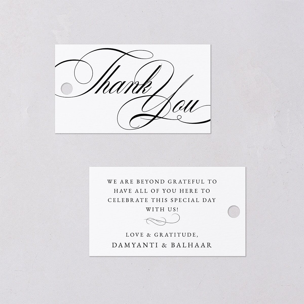 Vintage Flourish Favor Gift Tags Pure White Signature