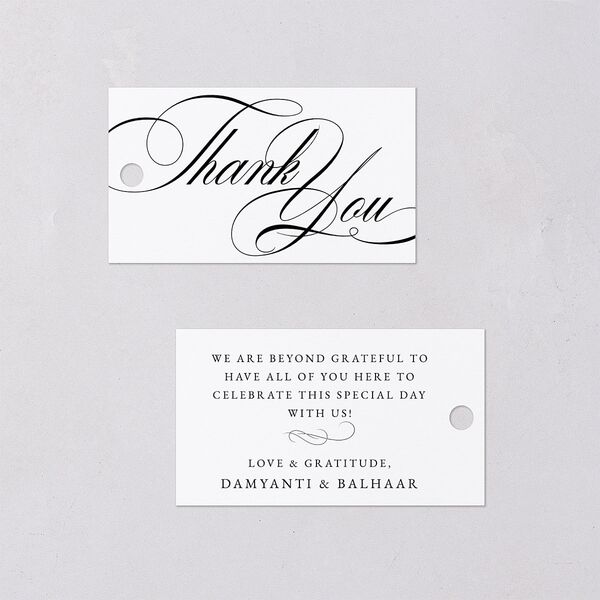 Vintage Flourish Favor Gift Tags Pure White Signature