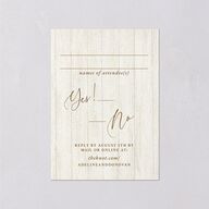 Farmhouse Lights Wedding Response Cards Walnut Signature Standard