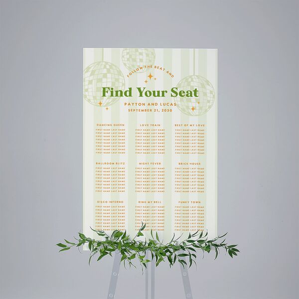 Colorful Retro Stripes Standard Seating Chart Large Sea Foam Standard Indoor Foam Core L Seating