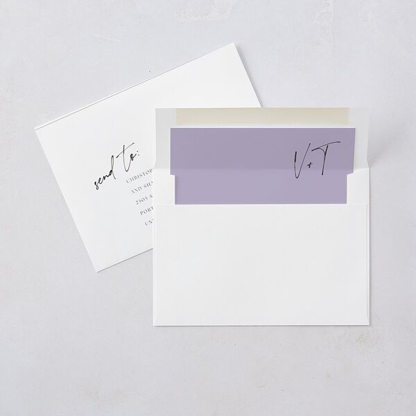 Just Love Wedding Invitations Gold Sheer Lilac Signature Blank No Standard