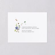 Delicate Wildflower All-in-One Wedding Invitations Pure White Signature Light Both Recipient and Return Addresses No