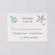 Nautical Border Wedding Response Cards French Blue Signature