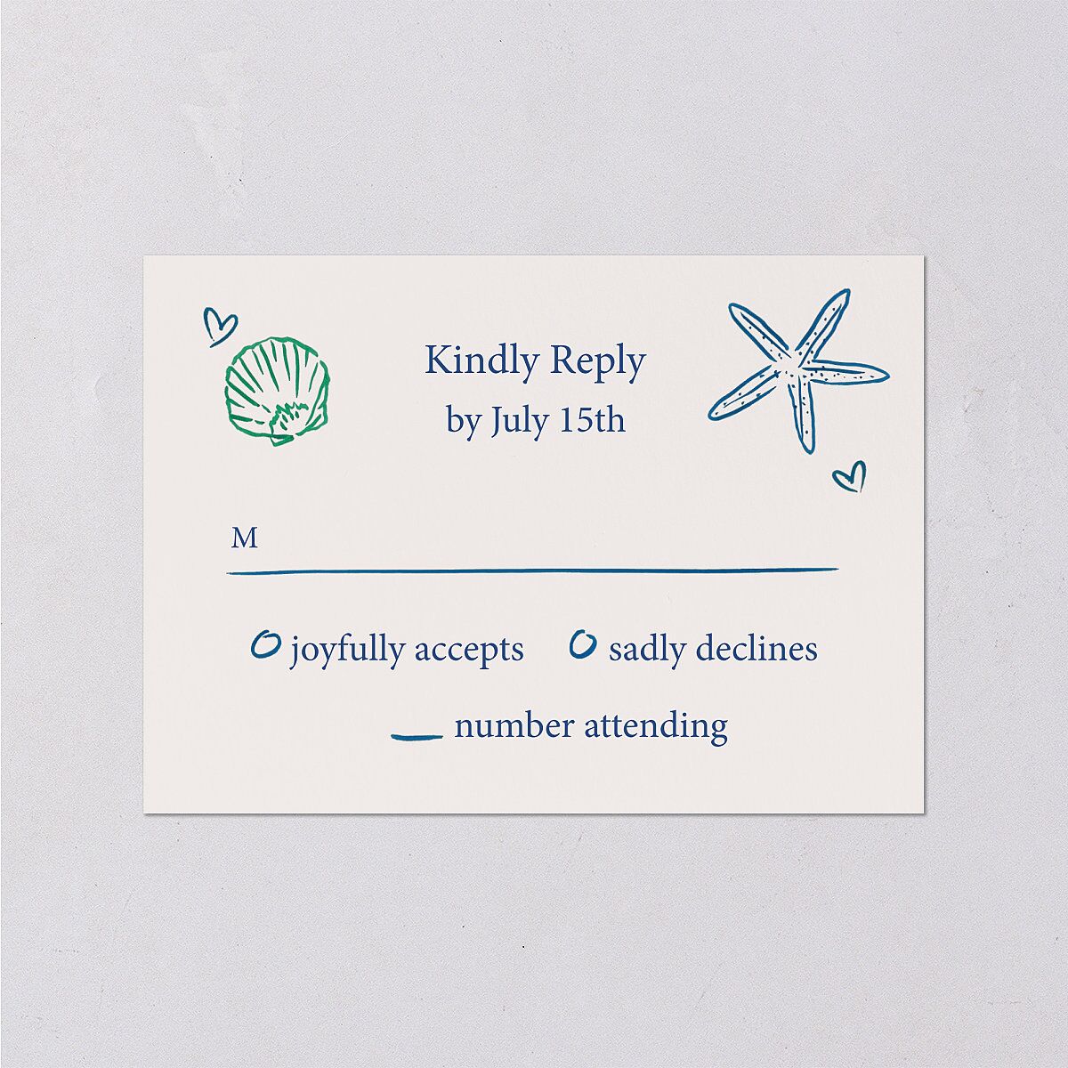 Nautical Border Wedding Response Cards — view 1