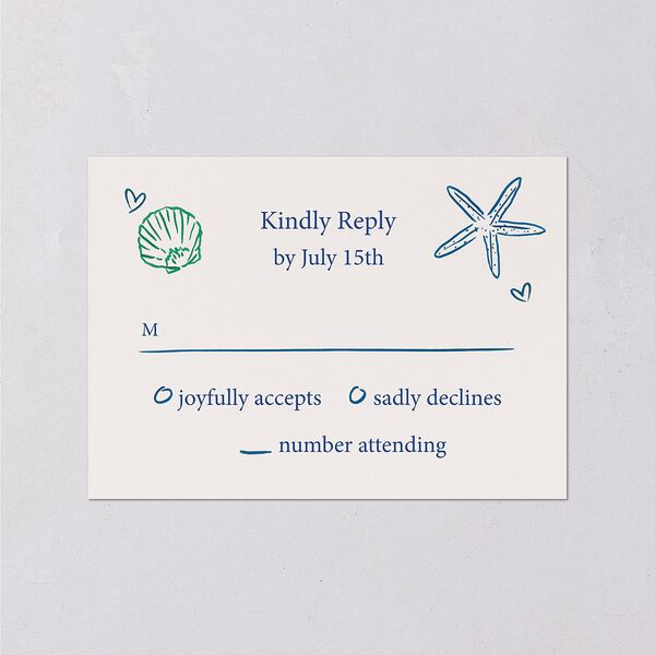 Nautical Border Wedding Response Cards French Blue Signature