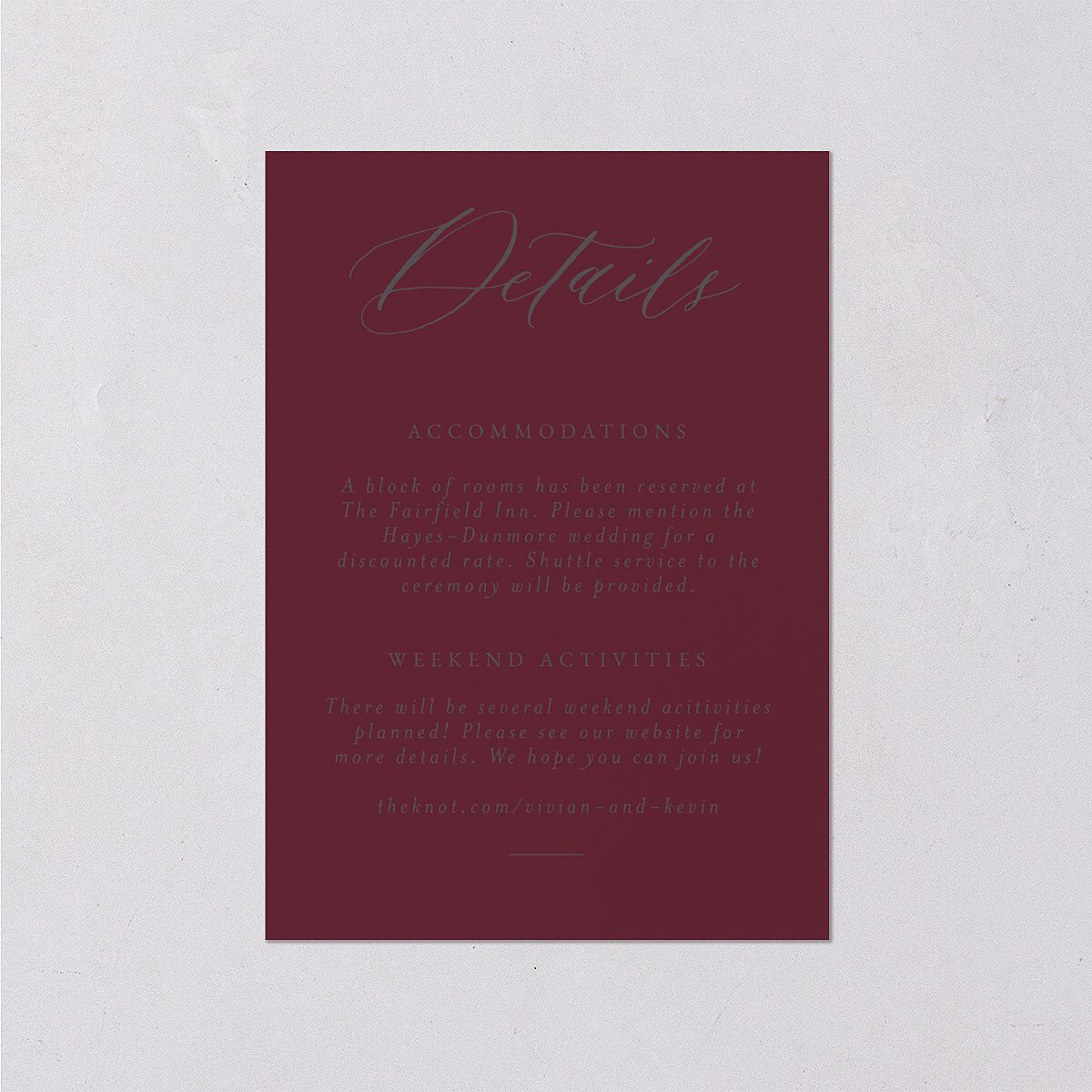 Beloved Floral Foil Wedding Enclosure Cards Rose Gold Dark Berry Signature Standard