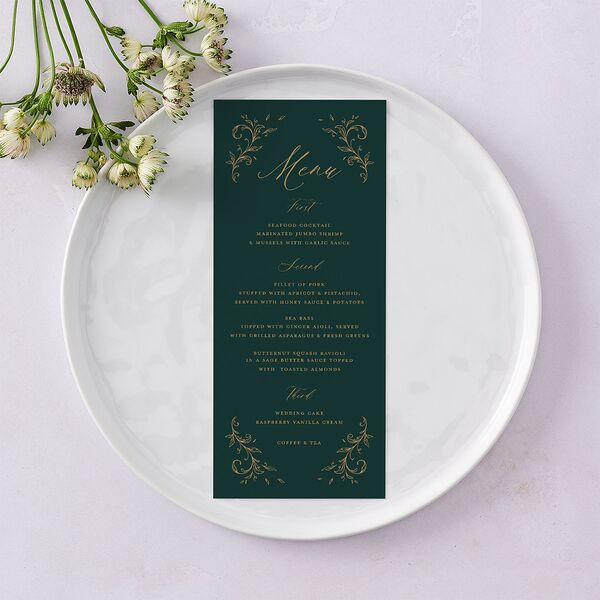Dark Vintage Fantasy Menus Dark Emerald Signature
